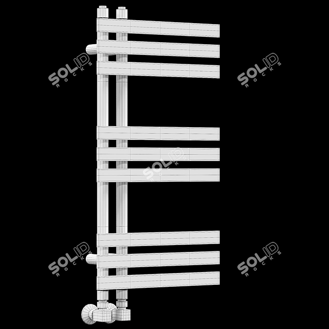 Designer Anthracite Heated Towel Rail 3D model image 4