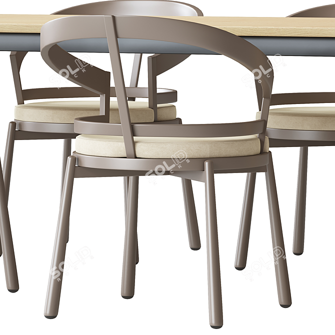 Modern Turtle Chair & Laga Table 3D model image 2