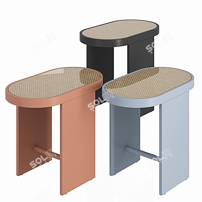 Multi-Colored Magazine Tables Set 3D model image 2