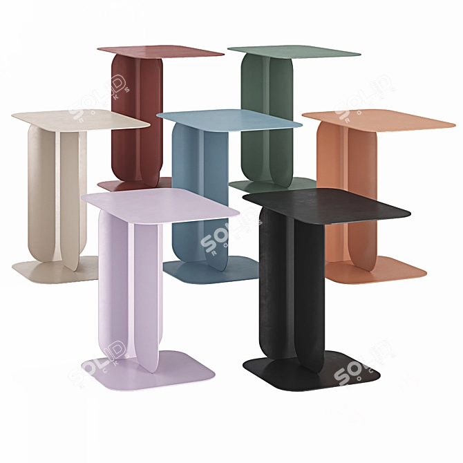 Multi-Colored Magazine Tables Set 3D model image 4