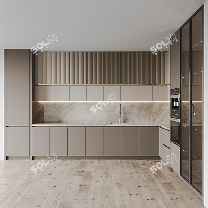 Modern Kitchen 3D Model Set 3D model image 5