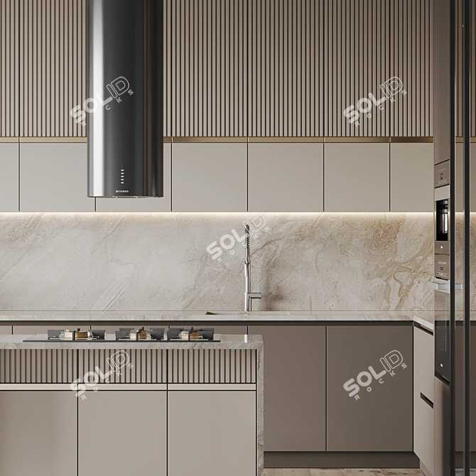 Modern Kitchen 3D Model Set 3D model image 6