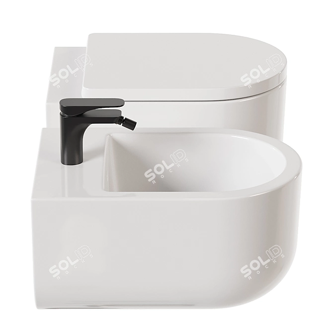 Geromin Stino Wall-Hung WC&Bidet 3D model image 3