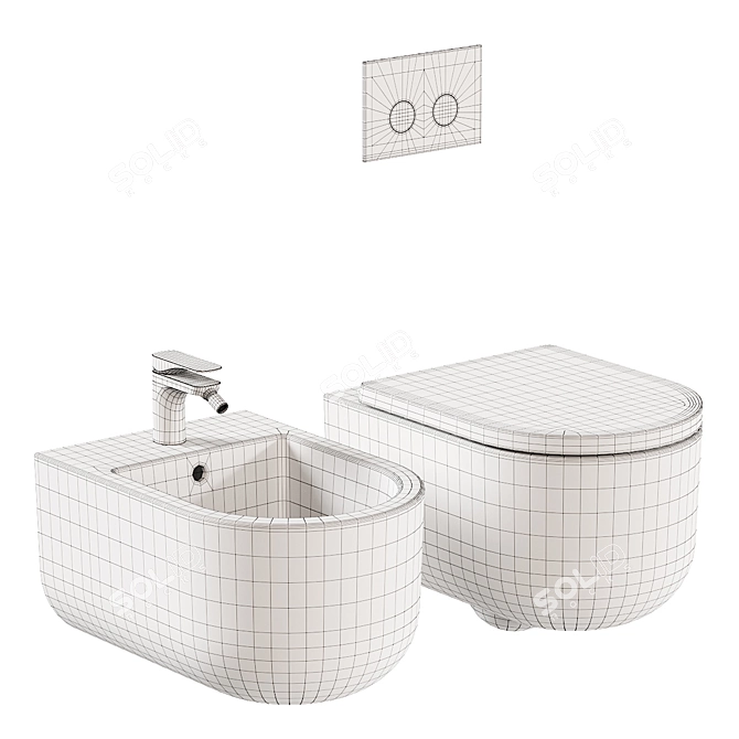 Geromin Stino Wall-Hung WC&Bidet 3D model image 6