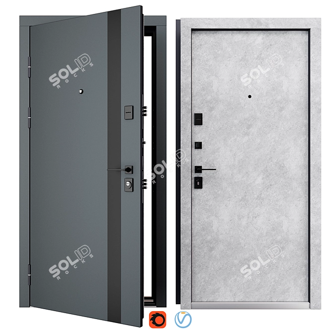 Vega Fort Metal Entrance Door 3D model image 1