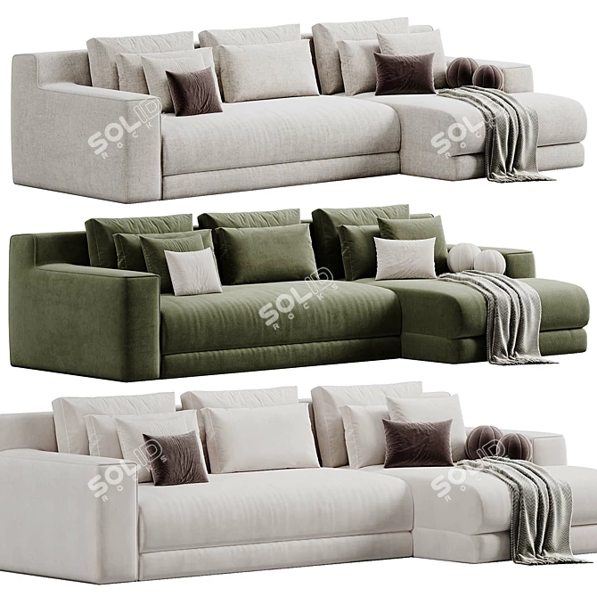 Loll Comp Sofa: Modern Elegance 3D model image 2