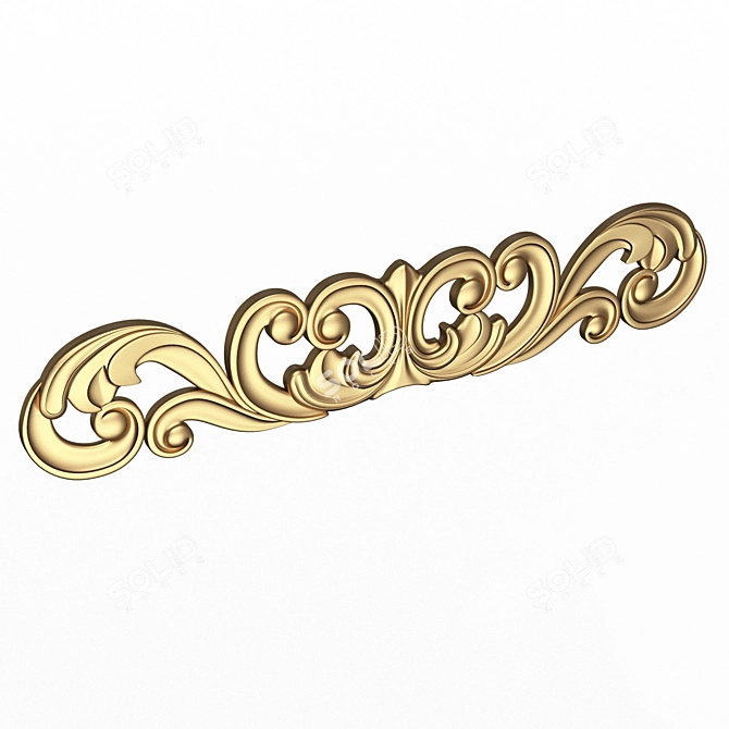 Elegant Carved Plaster Molding 038 3D model image 2