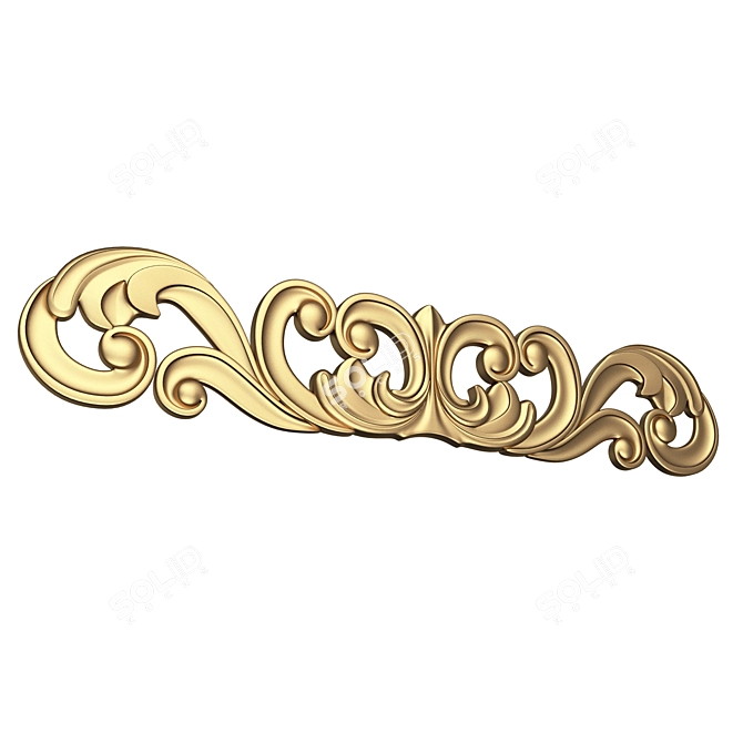 Elegant Carved Plaster Molding 038 3D model image 4