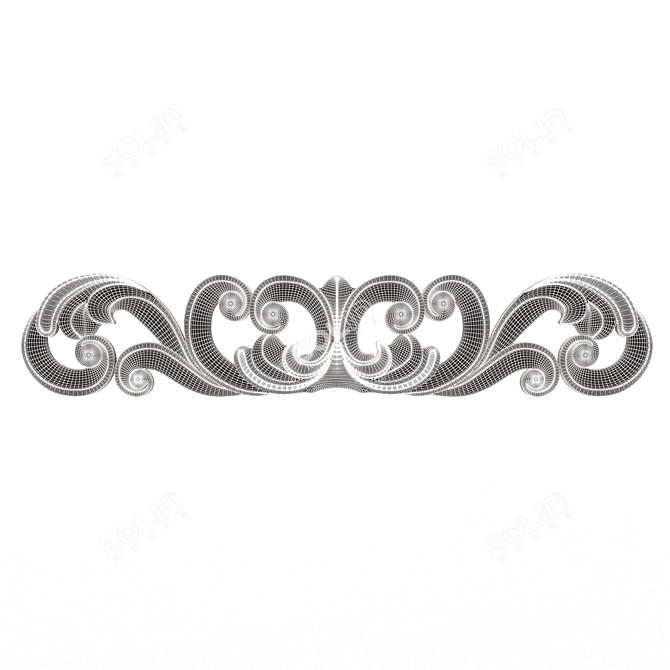 Elegant Carved Plaster Molding 038 3D model image 6