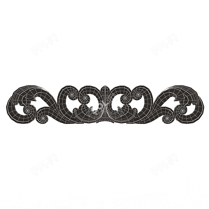 Elegant Carved Plaster Molding 038 3D model image 7