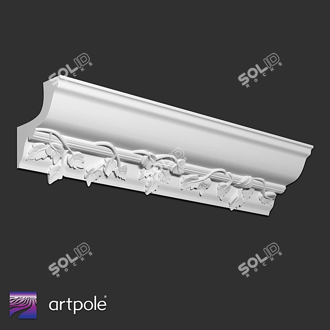 Ornamental SK174 Plaster Cornice 3D model image 1