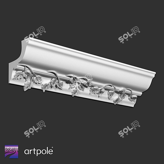 Ornamental SK174 Plaster Cornice 3D model image 2