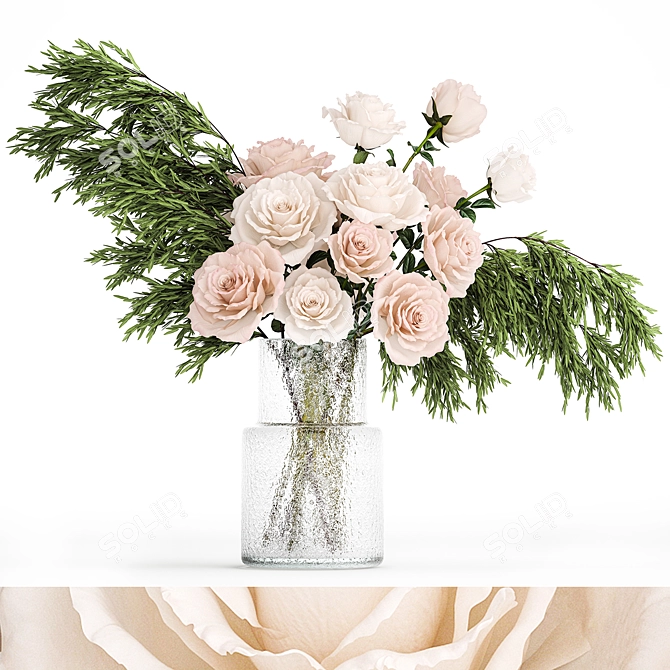 Elegant Rose Bouquet Set 3D model image 1