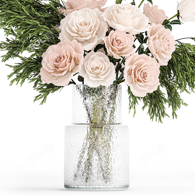 Elegant Rose Bouquet Set 3D model image 3