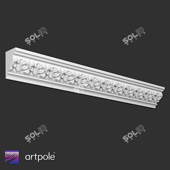 Ornamental Cornice SK179 - Gypsum, H87x60 mm 3D model image 1