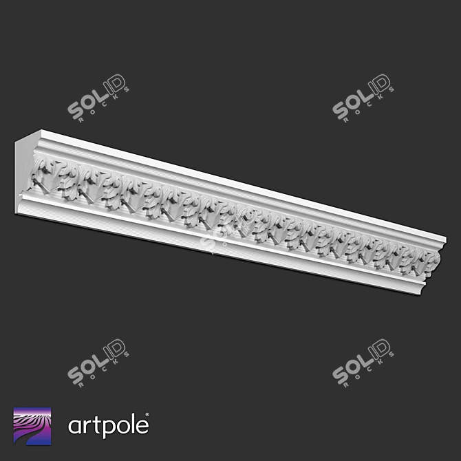 Ornamental Cornice SK179 - Gypsum, H87x60 mm 3D model image 2