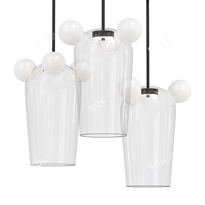 Elegant Bartolomeo Suspension Light 3D model image 1