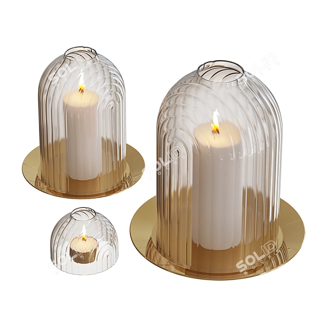 Elegant Ilo Crystal Candleholders 3D model image 5