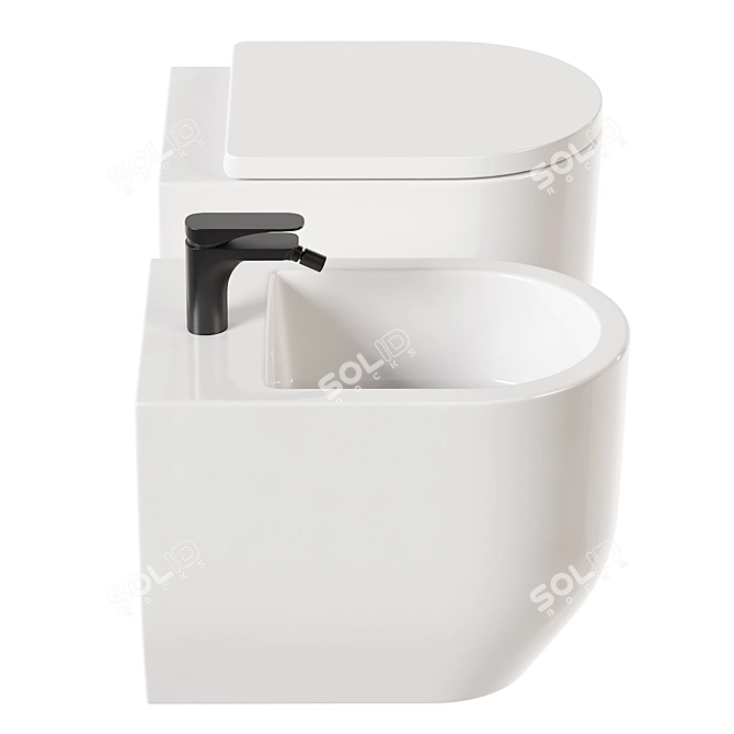 Italian Design Stino WC Set 3D model image 3