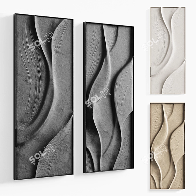 Modern Abstract Wall Art Set 3D model image 1