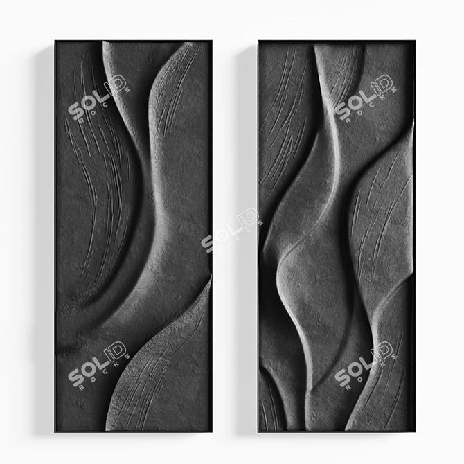 Modern Abstract Wall Art Set 3D model image 2