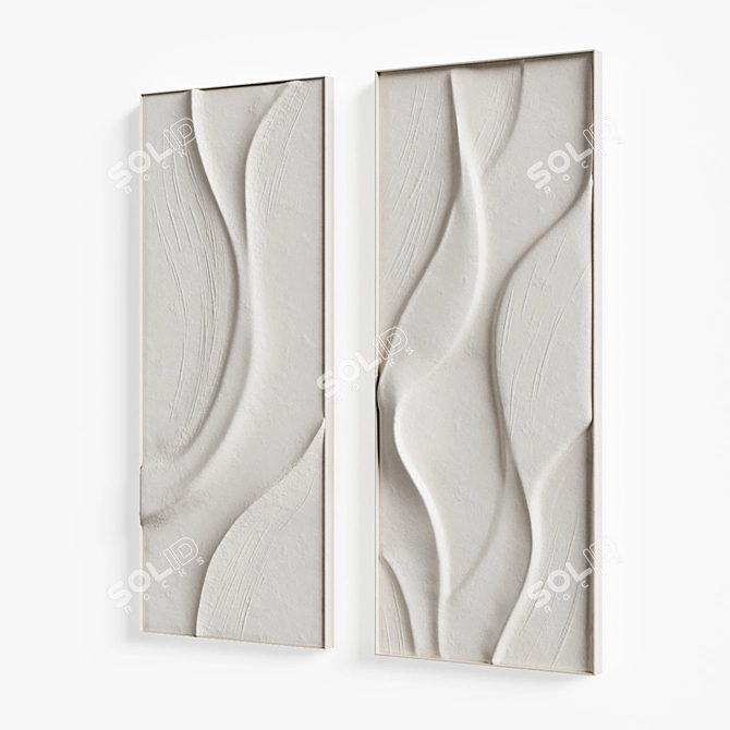 Modern Abstract Wall Art Set 3D model image 4