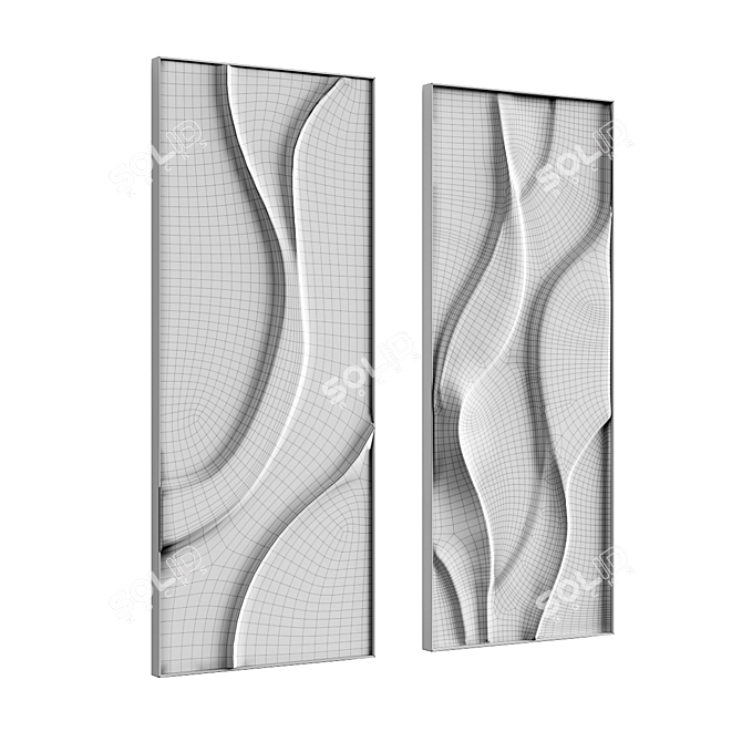 Modern Abstract Wall Art Set 3D model image 7