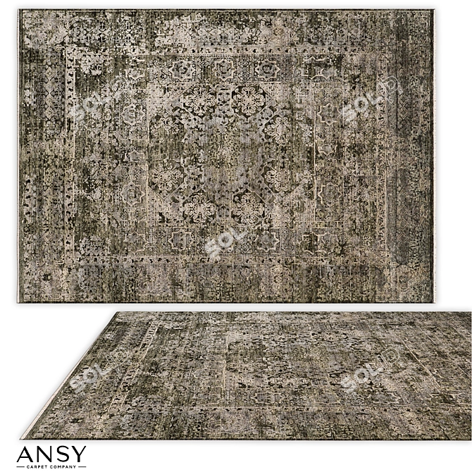 Handmade Erased Mamluk Carpet 3D model image 1