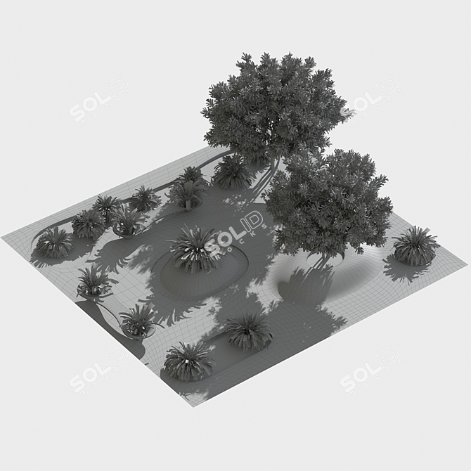  Charming Town Square Landscape 3D model image 4