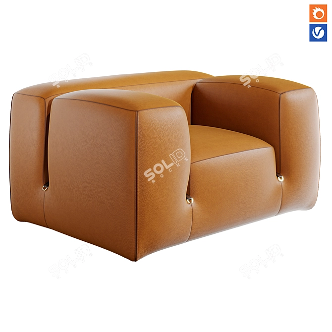 Elegant Tacchini LE MURA Chair 3D model image 3