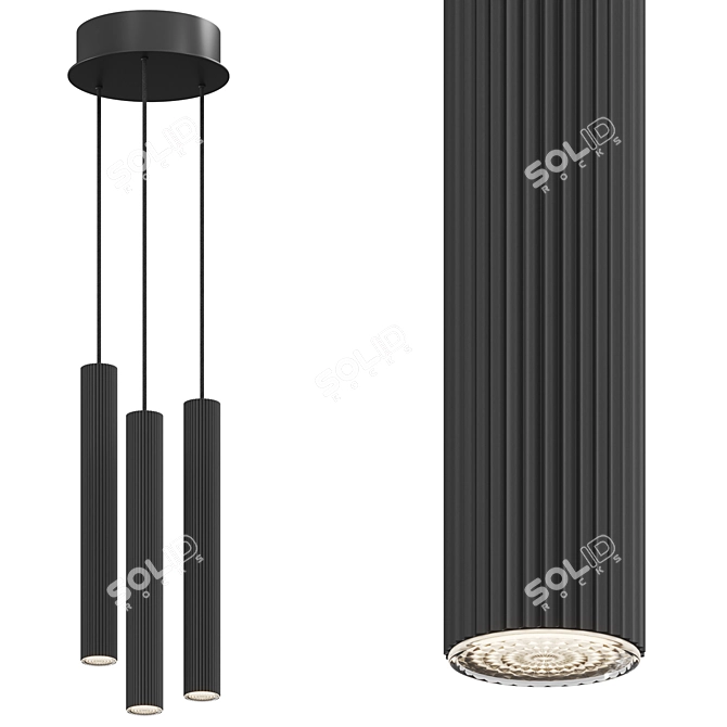  Height-Adjustable Pendant Light Kit 3D model image 1