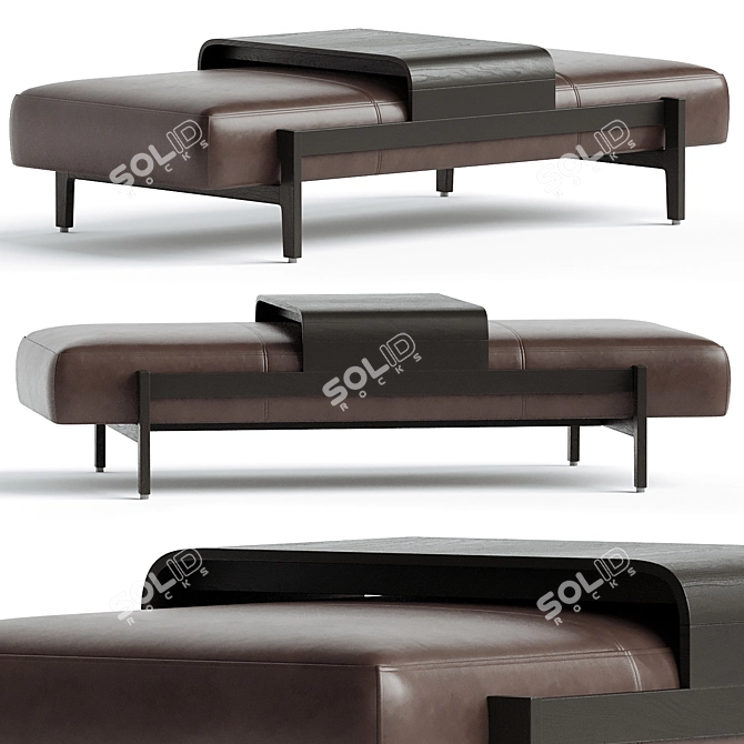 Fawkes Rectangular Ottoman: Modern Elegance 3D model image 1