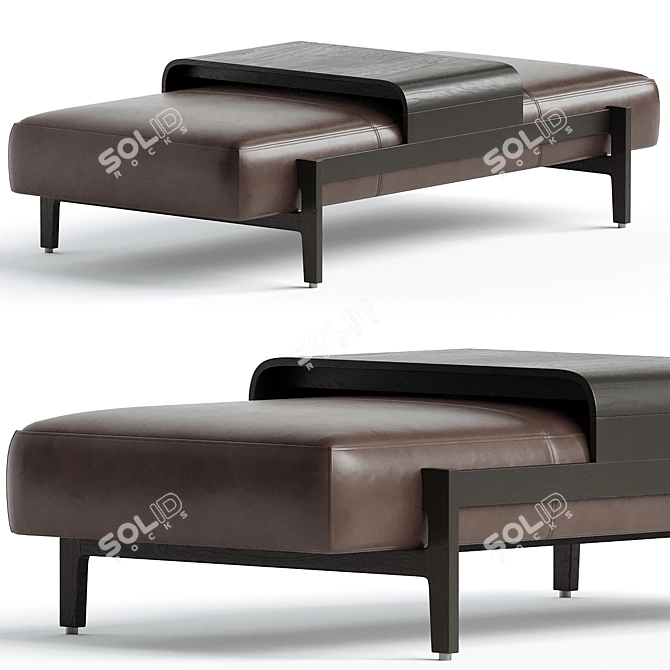 Fawkes Rectangular Ottoman: Modern Elegance 3D model image 2