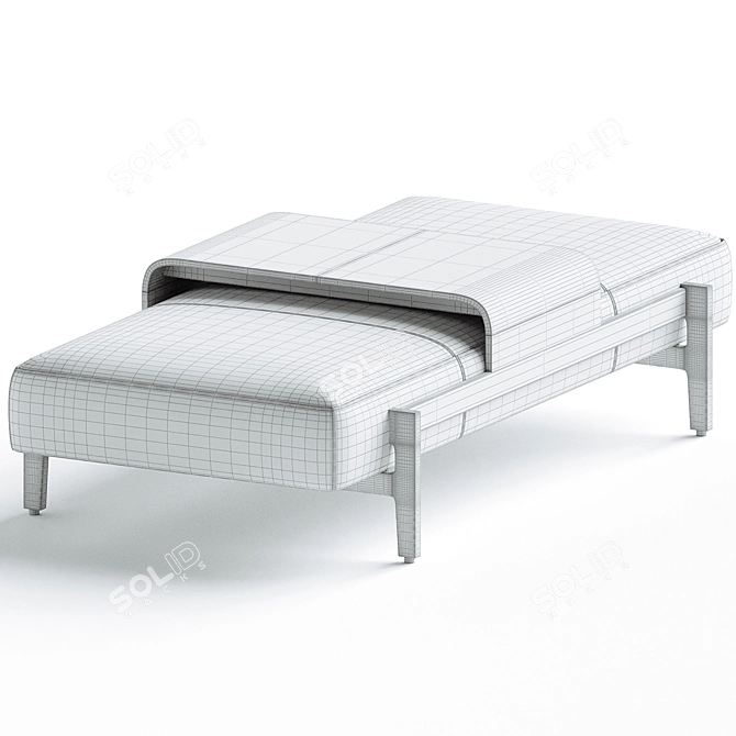 Fawkes Rectangular Ottoman: Modern Elegance 3D model image 3