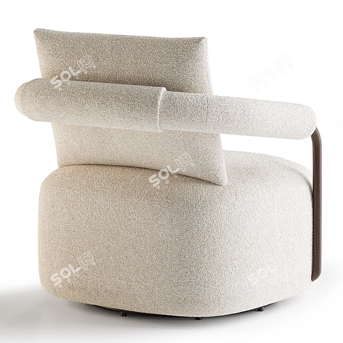 Modern Zayden Swivel Chair 3D model image 2
