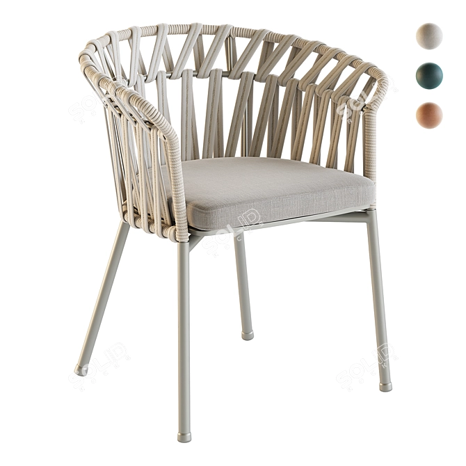 Varaschin EMMA CROSS Outdoor Chair 3D model image 5