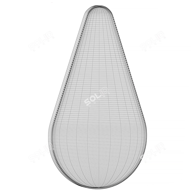 Gold Frame Pear Drill Mirror 3D model image 6