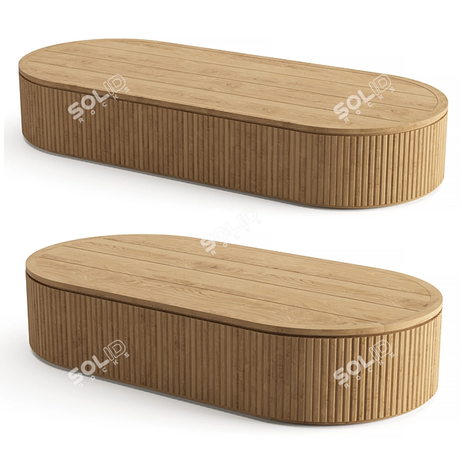 Reclaimed Teak Coffee Table Sophistication 3D model image 1