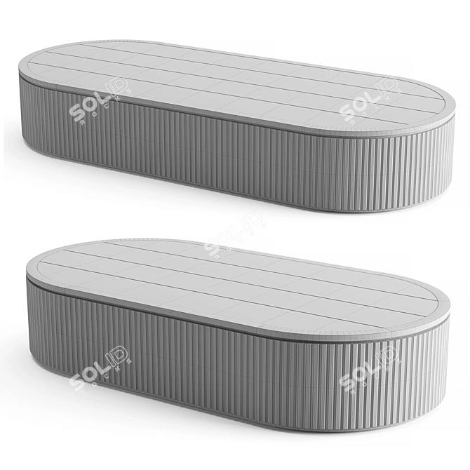 Reclaimed Teak Coffee Table Sophistication 3D model image 5