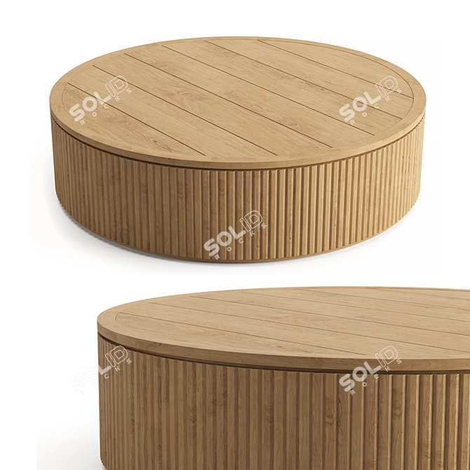 Elegant RH Teak Coffee Table 3D model image 1