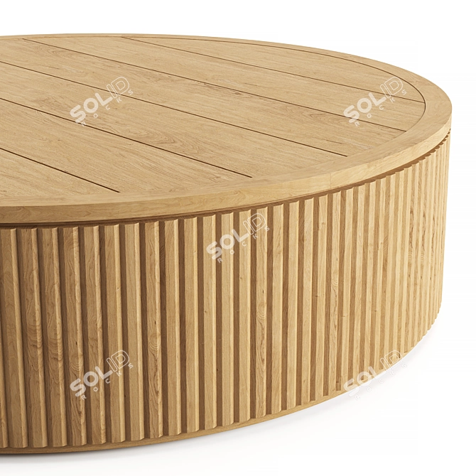 Elegant RH Teak Coffee Table 3D model image 2