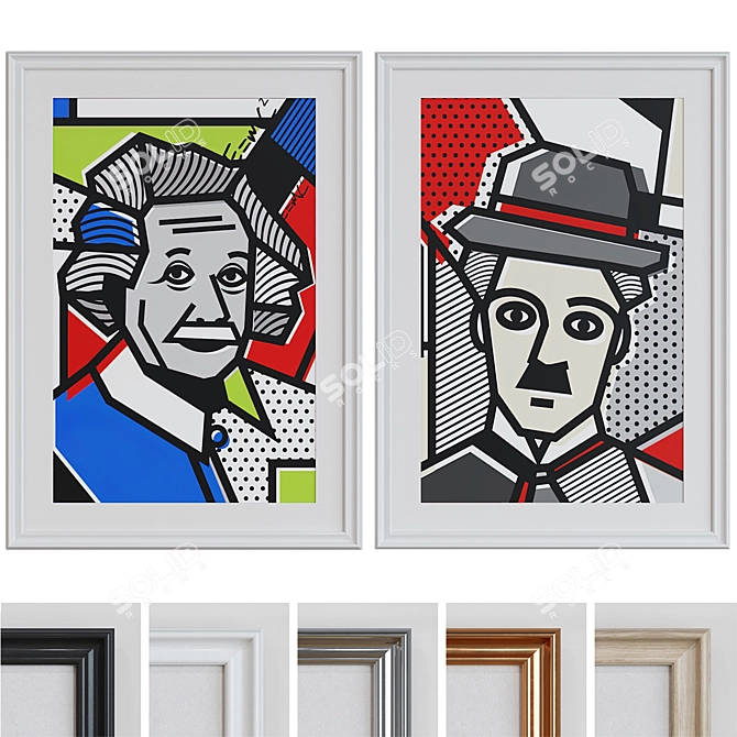 Classic Art Portrait Frame Set 3D model image 1