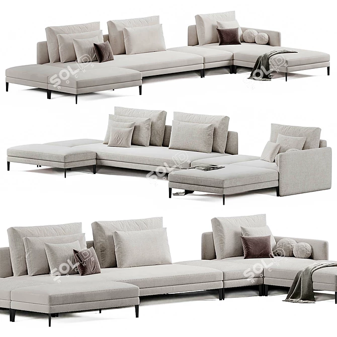 Modern Sectional Sofa by Febal Casa 3D model image 1