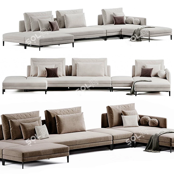 Modern Sectional Sofa by Febal Casa 3D model image 3