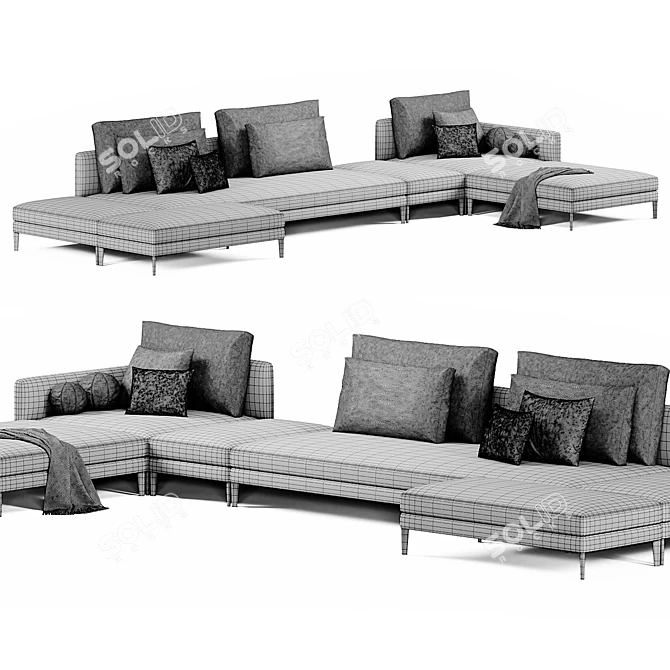 Modern Sectional Sofa by Febal Casa 3D model image 4