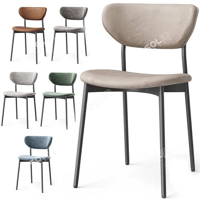 Adjustable Alex Chair in Multiple Materials 3D model image 2