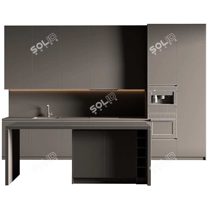  Contemporary Kitchen 3D Model - Vray/Corona 3D model image 2