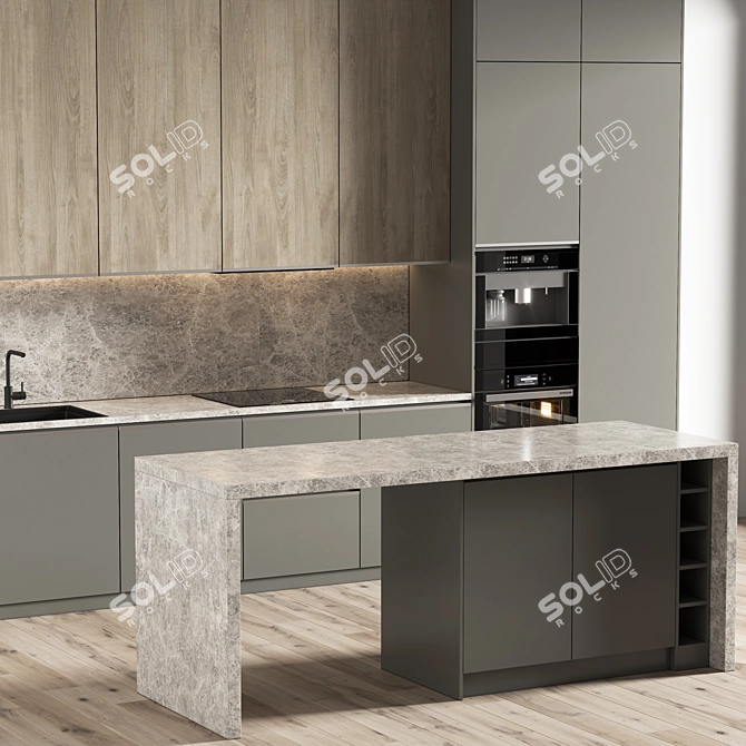  Contemporary Kitchen 3D Model - Vray/Corona 3D model image 4