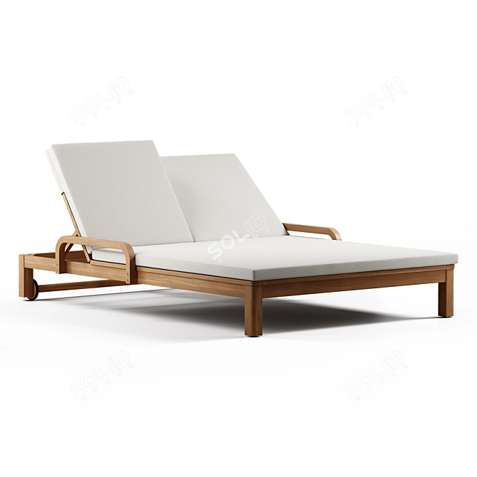 Seamless Textured Double Lounger 3D model image 2