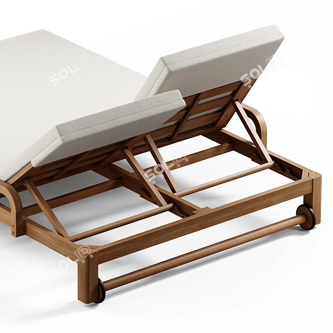 Seamless Textured Double Lounger 3D model image 5